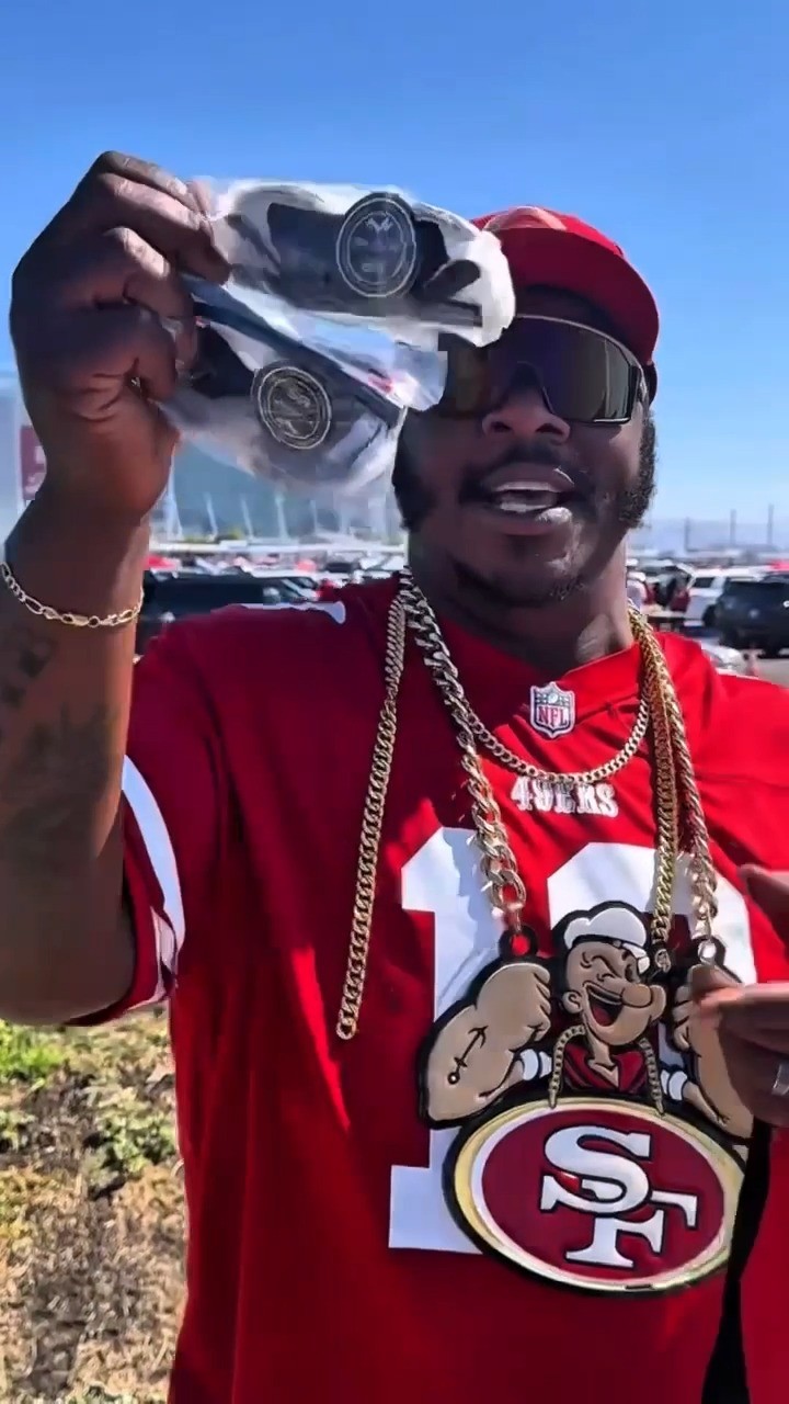 Instagram post by @chucksflavortrain for Shady Rays. Caption reads: Tailgate with Shady Rays and @chucksflavortrain 🏈.