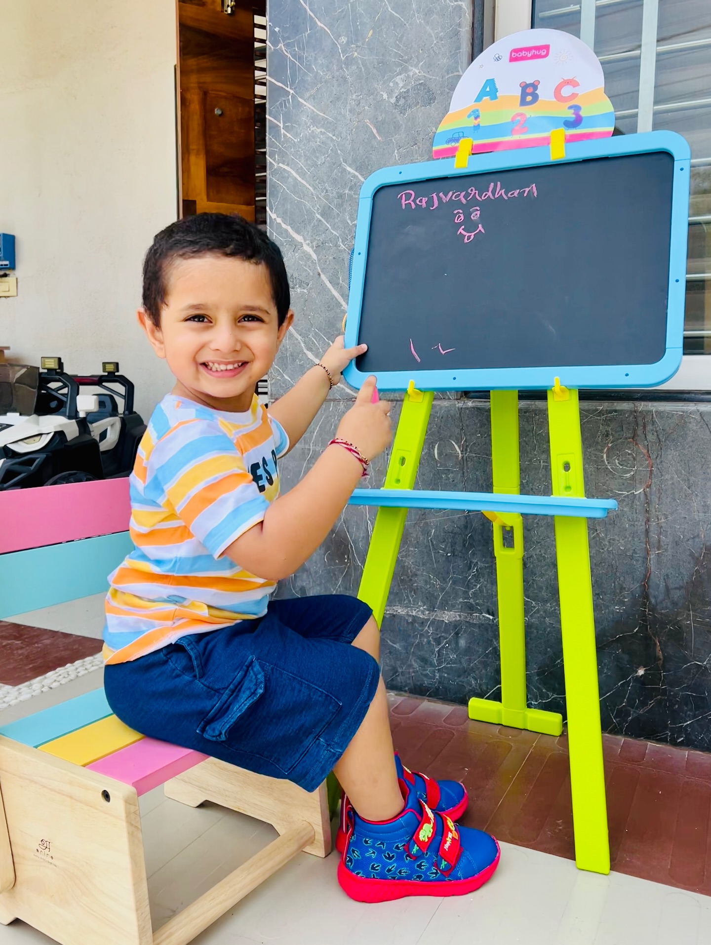 Instagram post by @rajvardhander for Babyhug. Caption reads: #collaboration with @FirstcryIndia

Loving our....