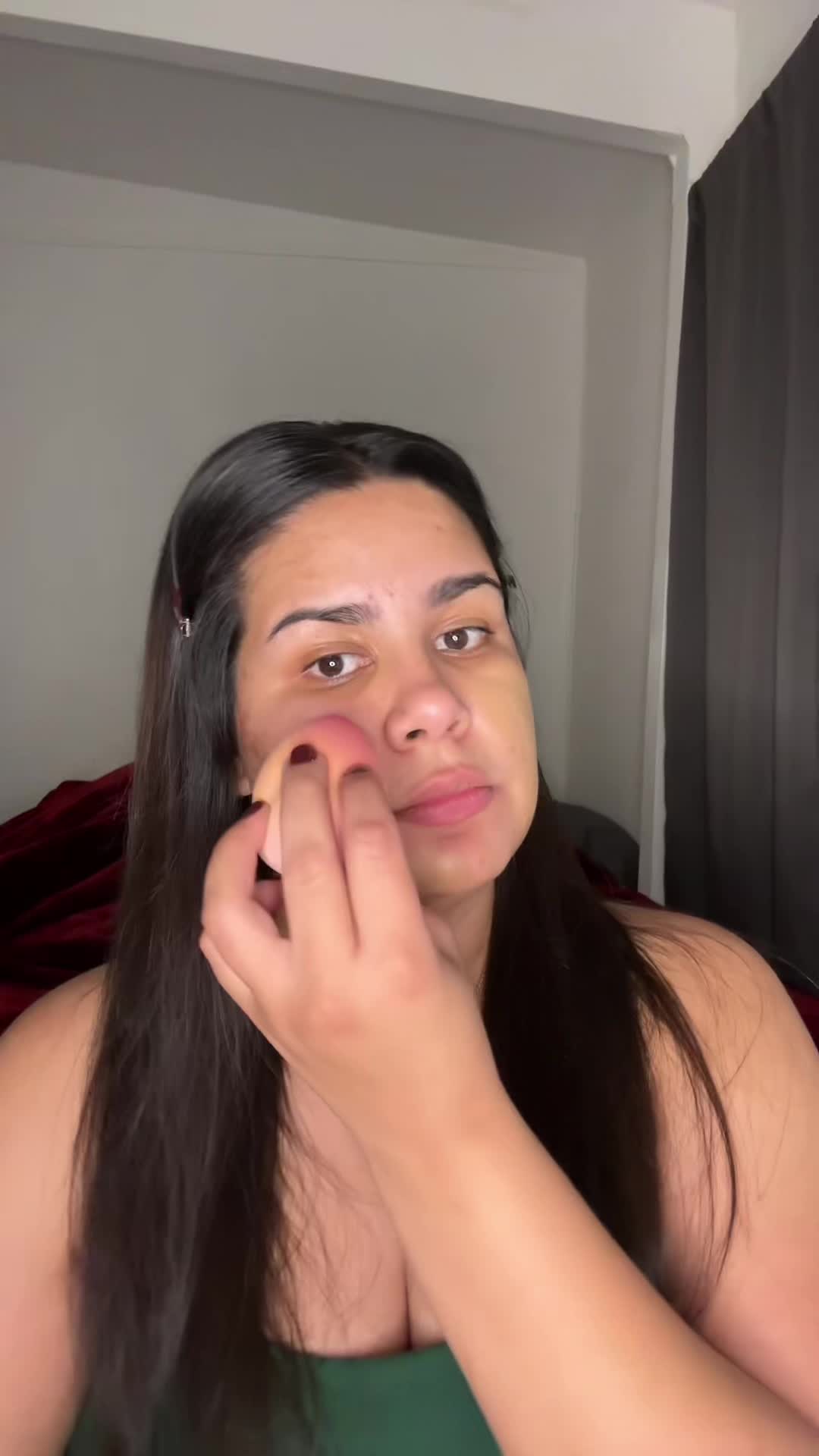 TikTok post by @la_gris69 for Dominique Cosmetics. Caption reads: [...] #makeupforbeginners #fy @Dominique Cosmetics....