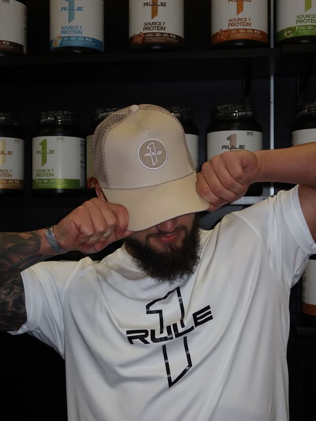 Instagram post by @farrell.fitness for Rule One Proteins. Caption reads: Day 3 of working the Arnold with @ruleoneproteins....