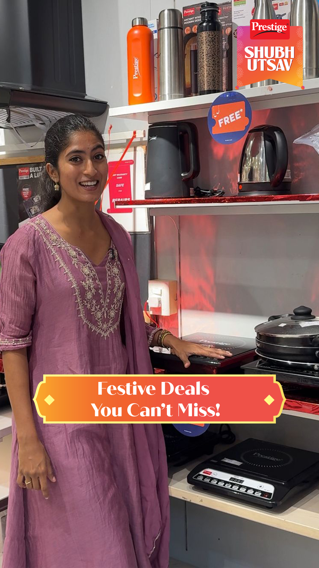 Instagram post by @jeeeeevitha for TTK Prestige. Caption reads: Festive savings are here! 🛍️
Buy your favourite....