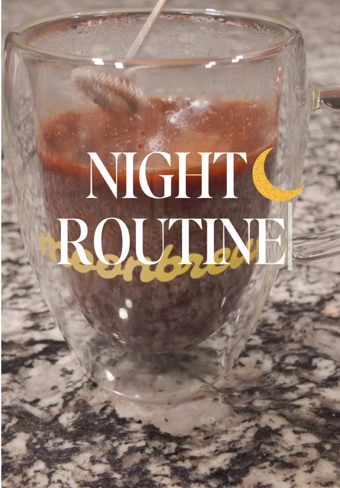 TikTok post by @monserrela.s for MoonBrew. Caption reads: [...] nights > wired mornings 🌙☕️ 30% off....