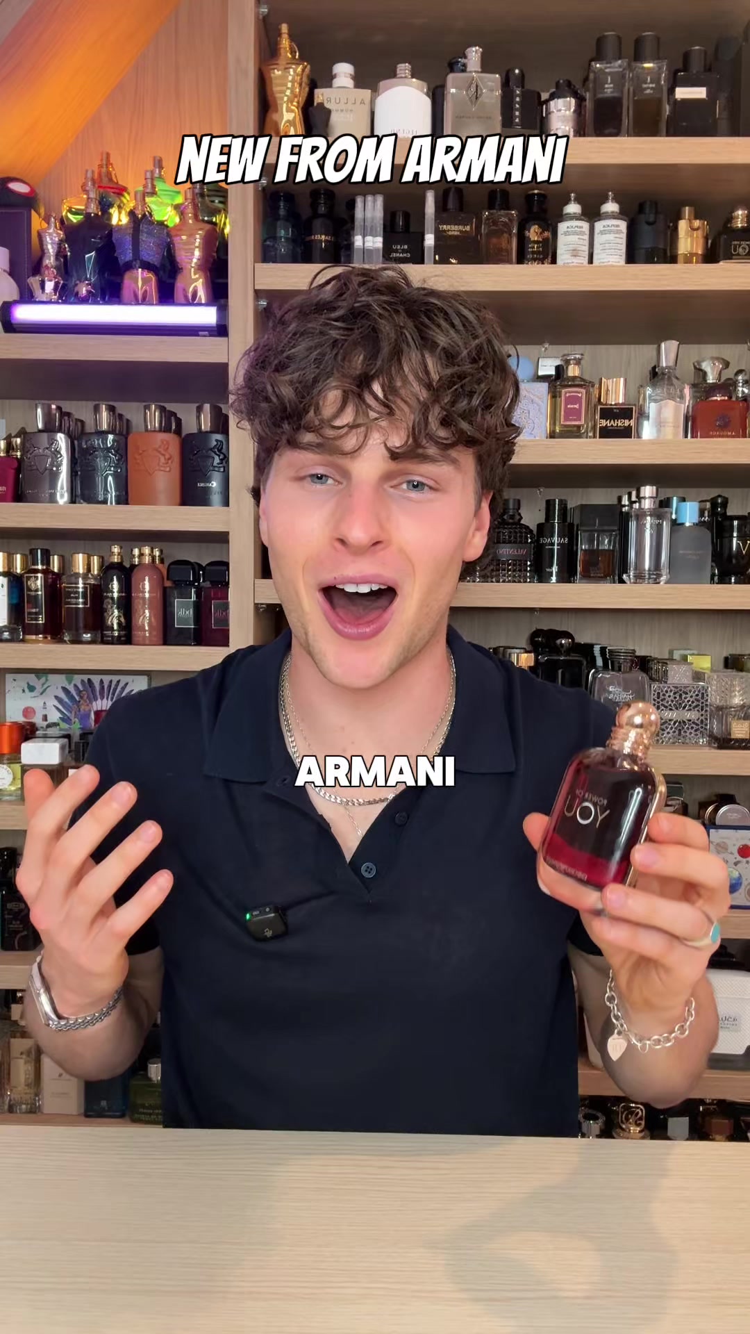 TikTok post by @fbfragrances for Armani beauty. Caption reads: [...] Women. Landing in Australia soon 👀 @Armani....