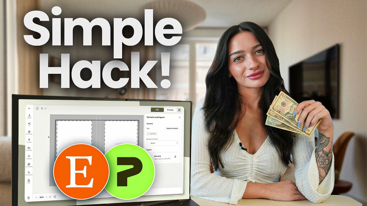 YouTube post by @moneywithmak for Creative Fabrica. Caption reads: How to CREATE + SELL Print on Demand Products....