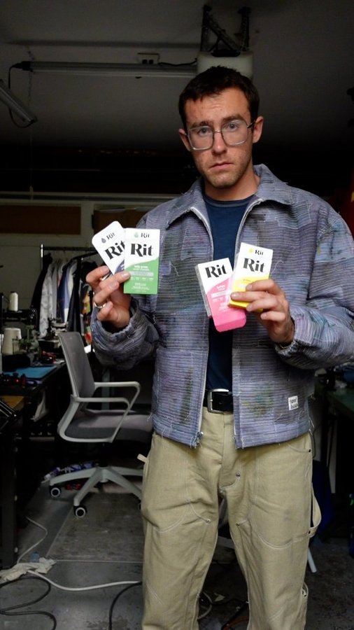 Instagram post by @toofbush for Rit Dye. Caption reads: [...] a reason as any. other good reasons: @ritdye....