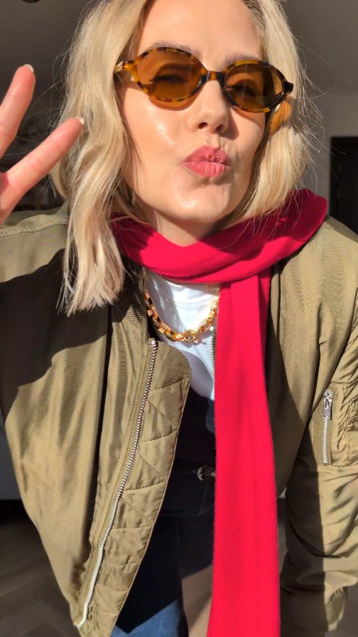 Instagram post by @styledby_mrsj for SmartBuyGlasses. Caption reads: Knitted vests are popping up all over the high....