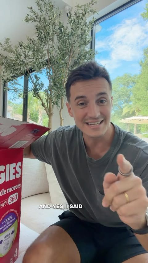 Instagram post by @isampatterson for Huggies. Caption reads: [...] I’ve definitely gone full dad mode 😅....