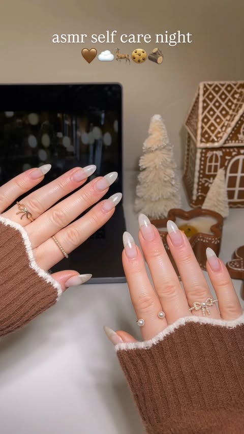 Instagram post by @katiesnails_ for I Dew Care. Caption reads: it’s the gingerbread waffle for me 🧸🤎

Comment....