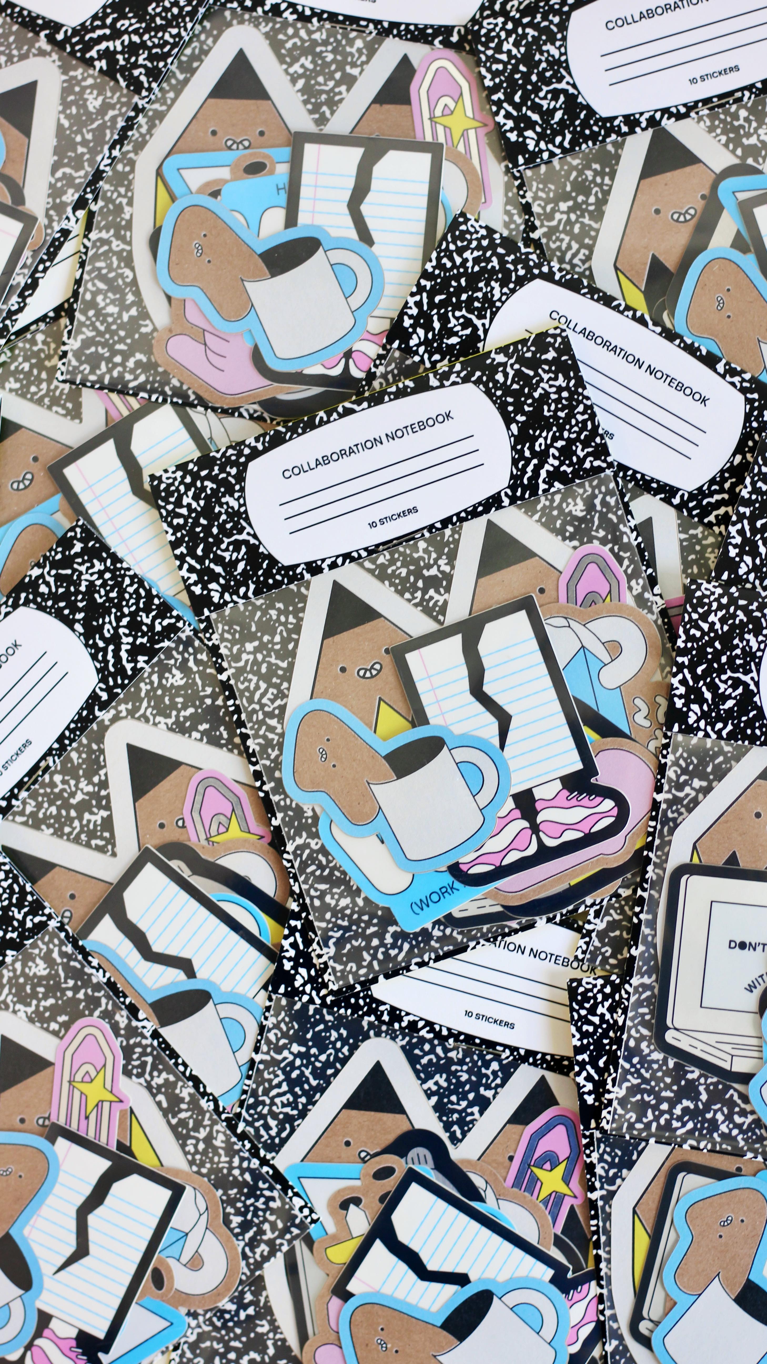 Instagram post by @boy_gogh for StickerApp. Caption reads: ✏️📓💛 

If you know me you know that I love....