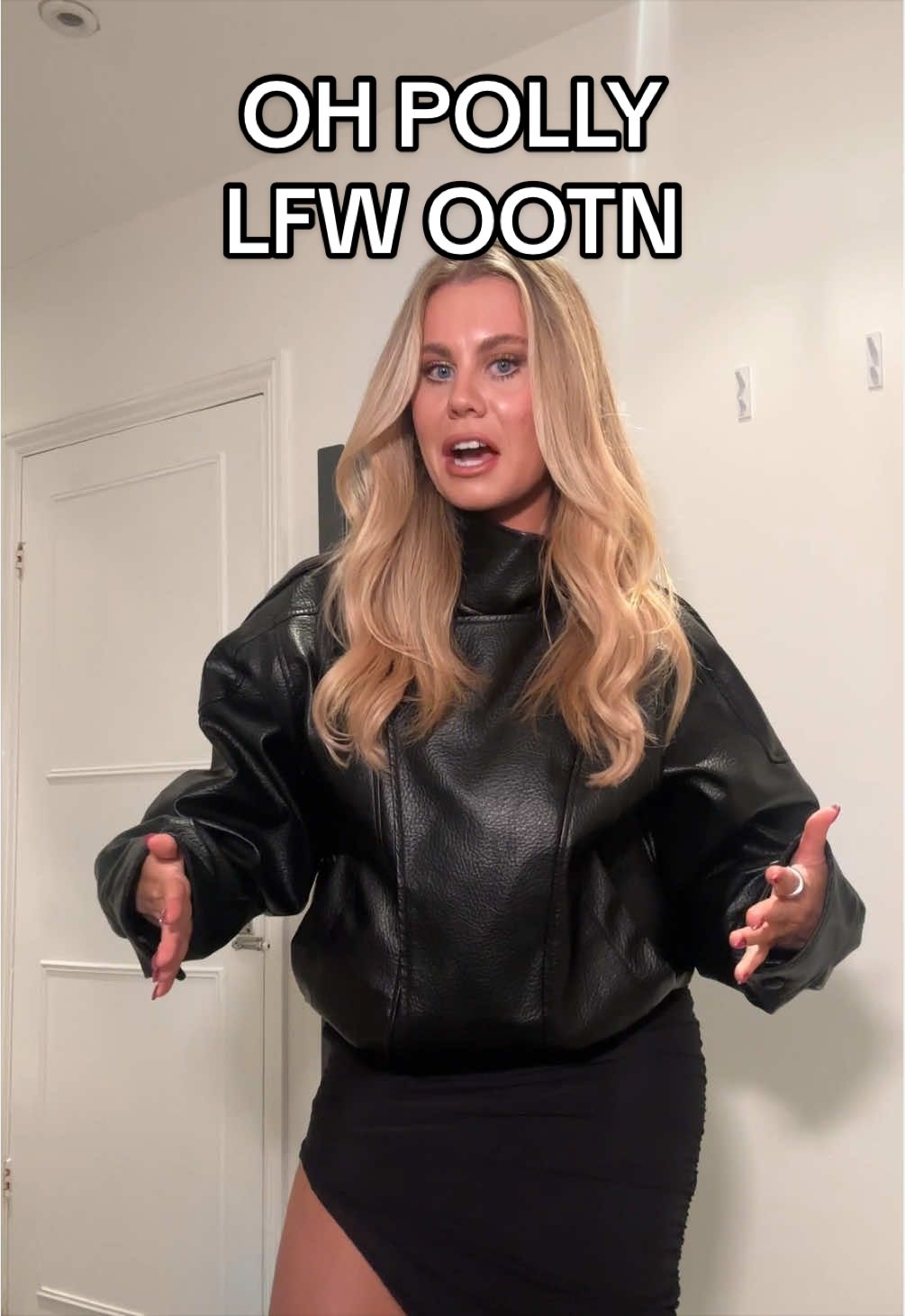 TikTok post by @sineadnoble_ for BPerfect Cosmetics. Caption reads: Replying to @Oh Polly London fashion week year 3....