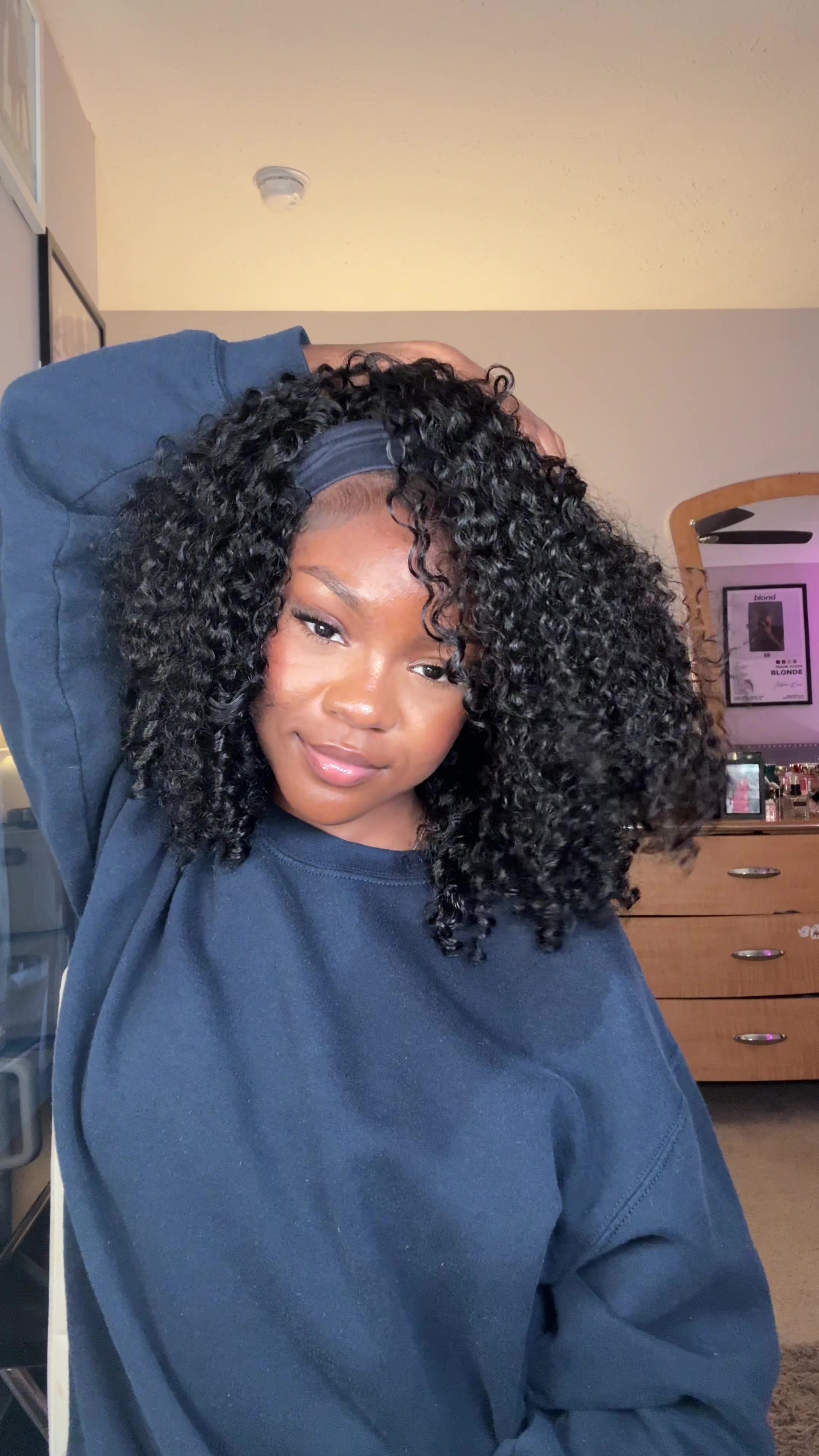 TikTok post by @nikia.carter for Alipearl Hair. Caption reads: 🤍 @alipearlhair_official #alipearlhair #halfwig....