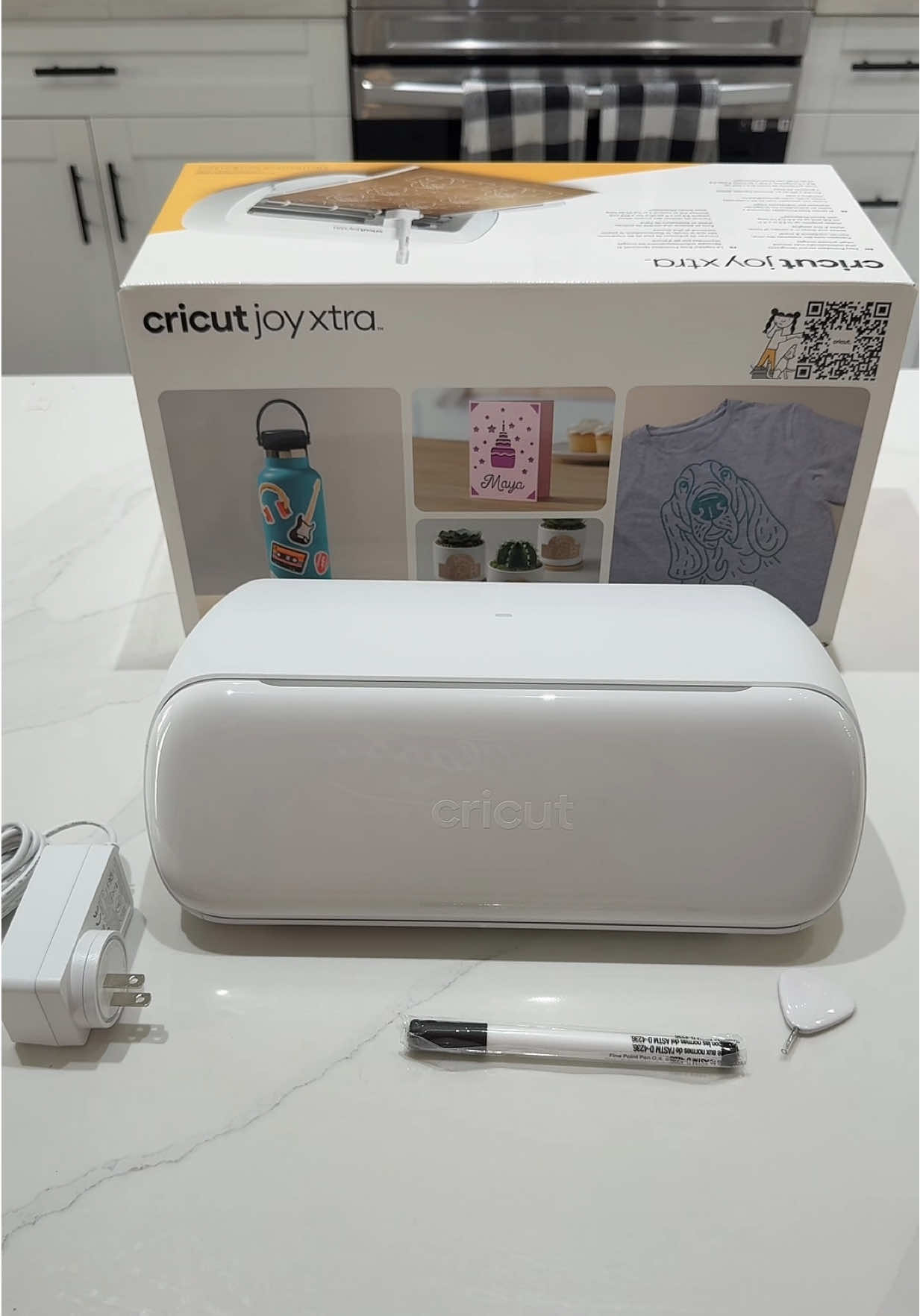 TikTok post by @krystaldunn_ for QVC. Caption reads: [...] the cricut joyxtra is a great place to....