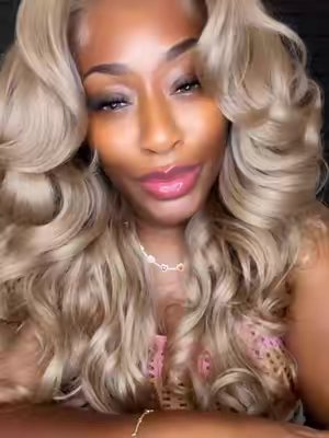 TikTok post by @_tiffanytiffany for SamsBeauty. Caption reads: [...] hair is stunning!!!!! Get yours now....