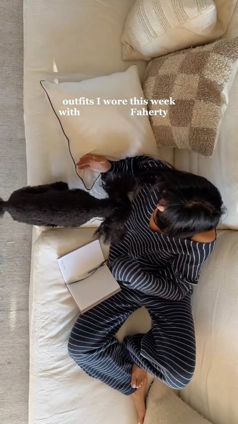 Instagram post by @christineleeee for FAHERTY. Caption reads: outfits for any occasion @fahertybrand....