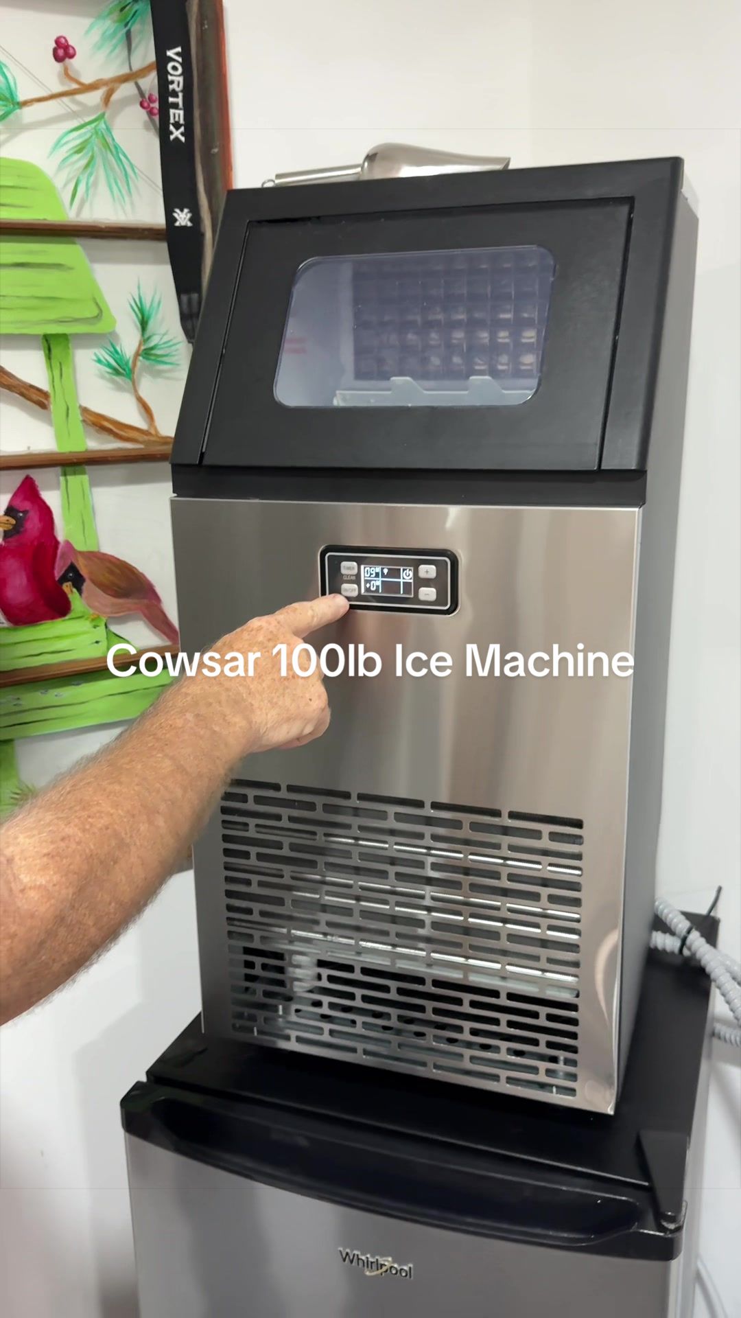 TikTok post by @wildlifewes for Cowsar Appliance. Caption reads: [...] and this commercial ice machine by @Cowsar....