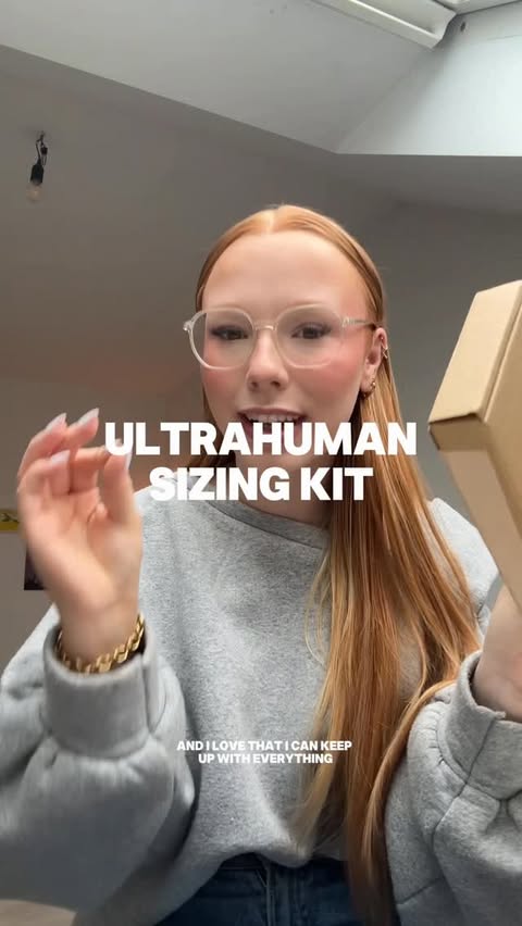 Instagram post by @fleurcottignies for Ultrahuman. Caption reads: ADVERTENTIE I @ultrahumanhq 💌 Ultrahuman sizing....