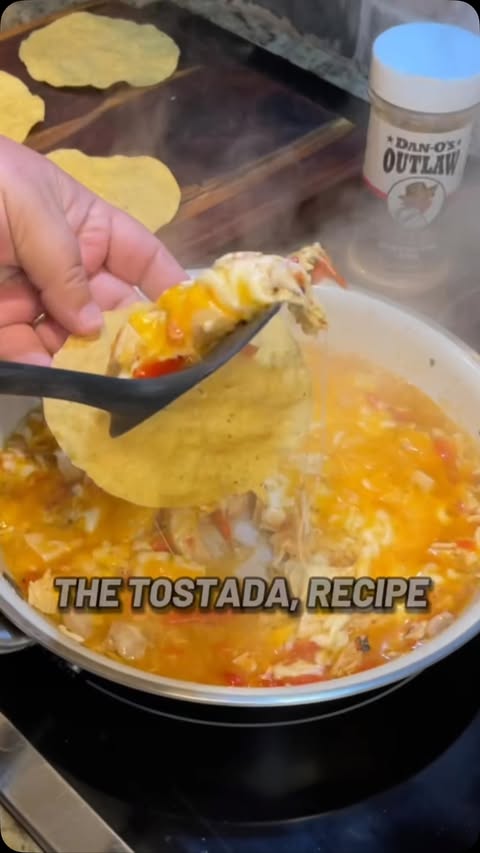 Instagram post by @chefbobate for Dan-O's Seasoning. Caption reads: 10-Minute K-Pop Chicken Tostadas! Ingredients: 1....