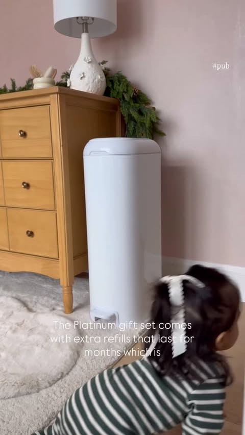 Instagram post by @safinaaaslam for Diaper Genie. Caption reads: [...] the little wins are what count. The....