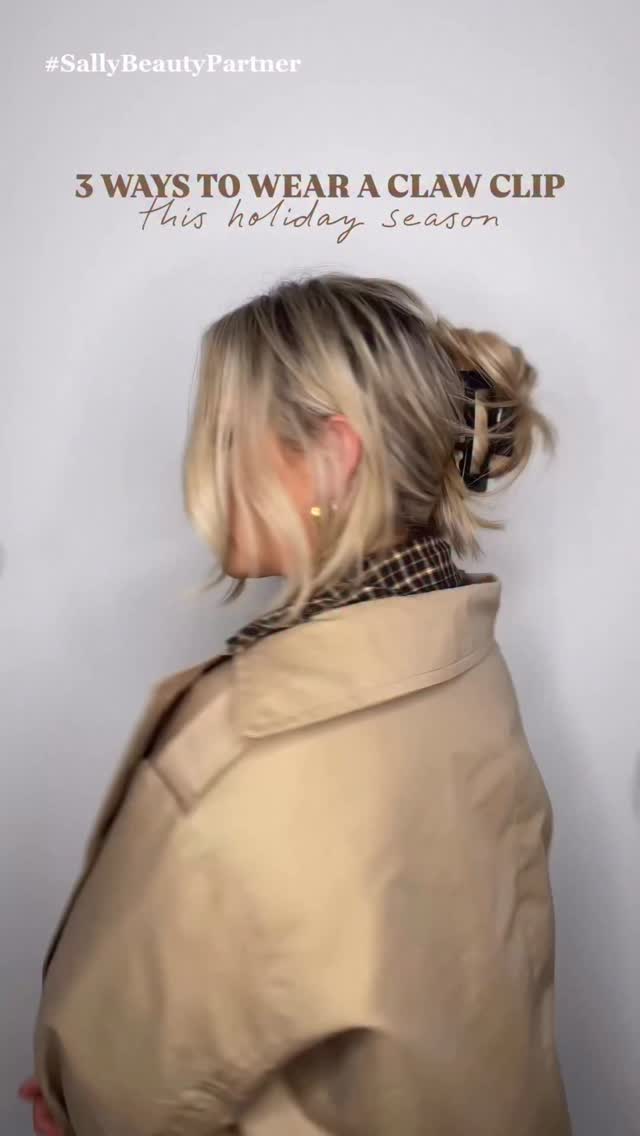 Instagram post by @jamielvandenberg for Sally Beauty. Caption reads: These 3 claw clip hairstyles are so quick and easy....