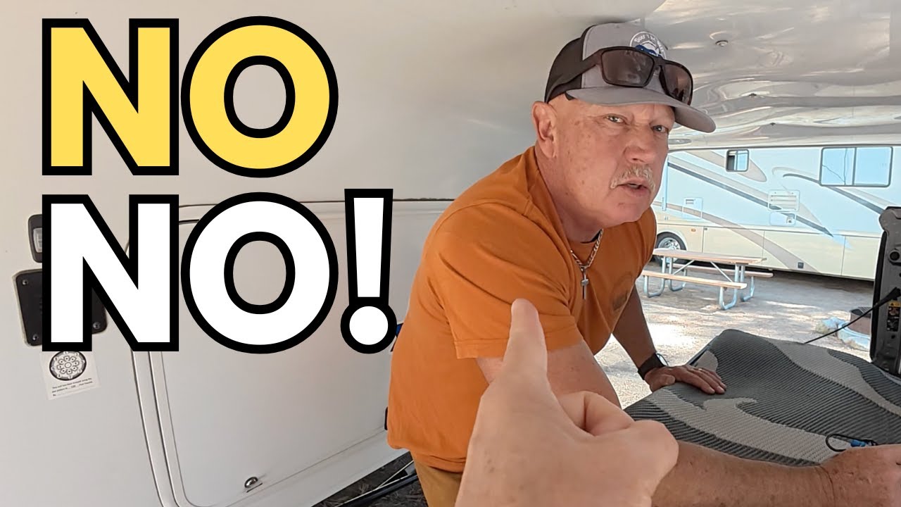 YouTube post by @OverTheHillAdventures for RVLock. Caption reads: [...] Thank you ‪@morrydeinc‬ ‪@rvsnappad‬....