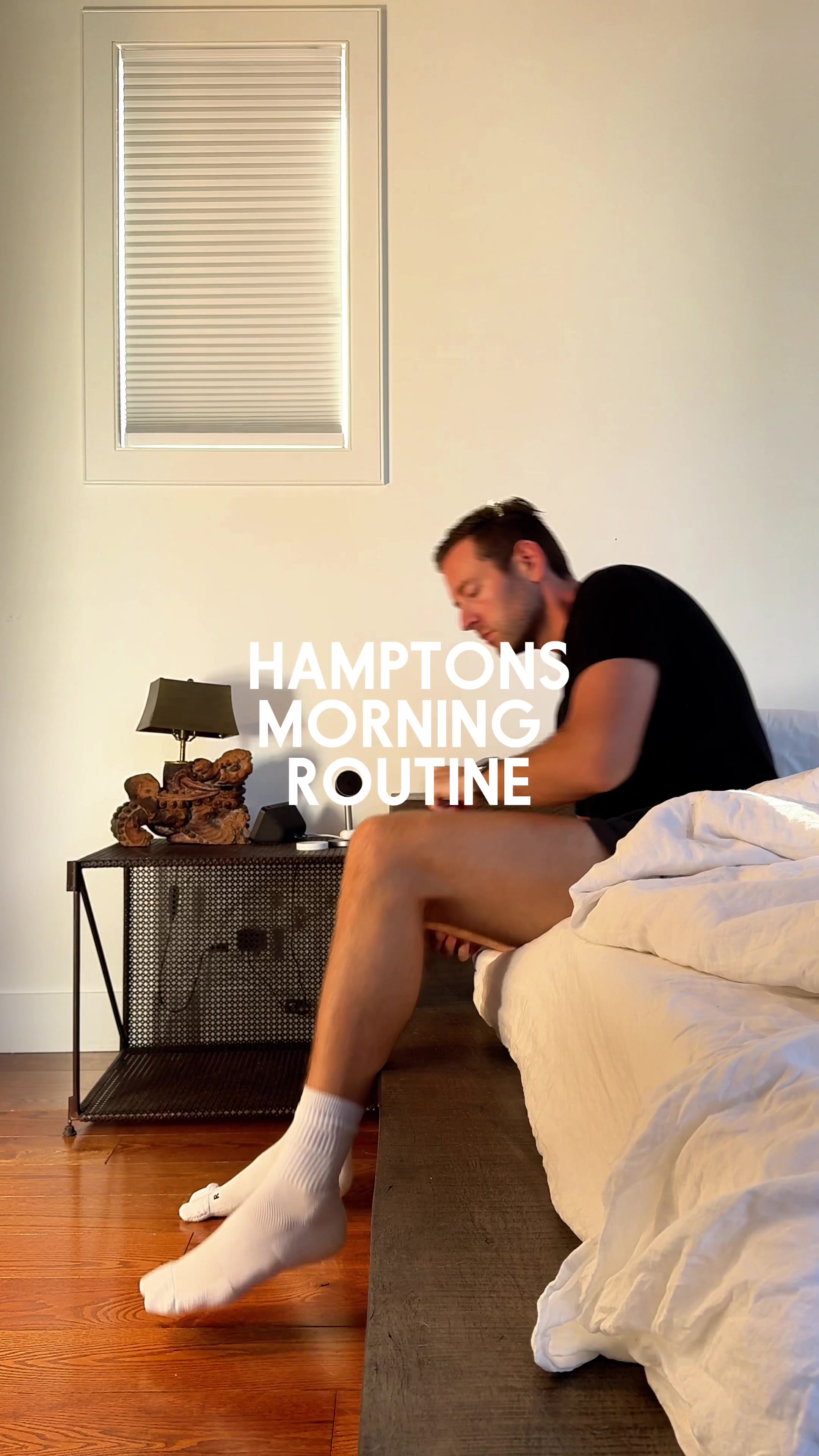 TikTok post by @bentaylor_nyc for Brooklinen. Caption reads: hamptons morning routine ☀️ @Brooklinen....