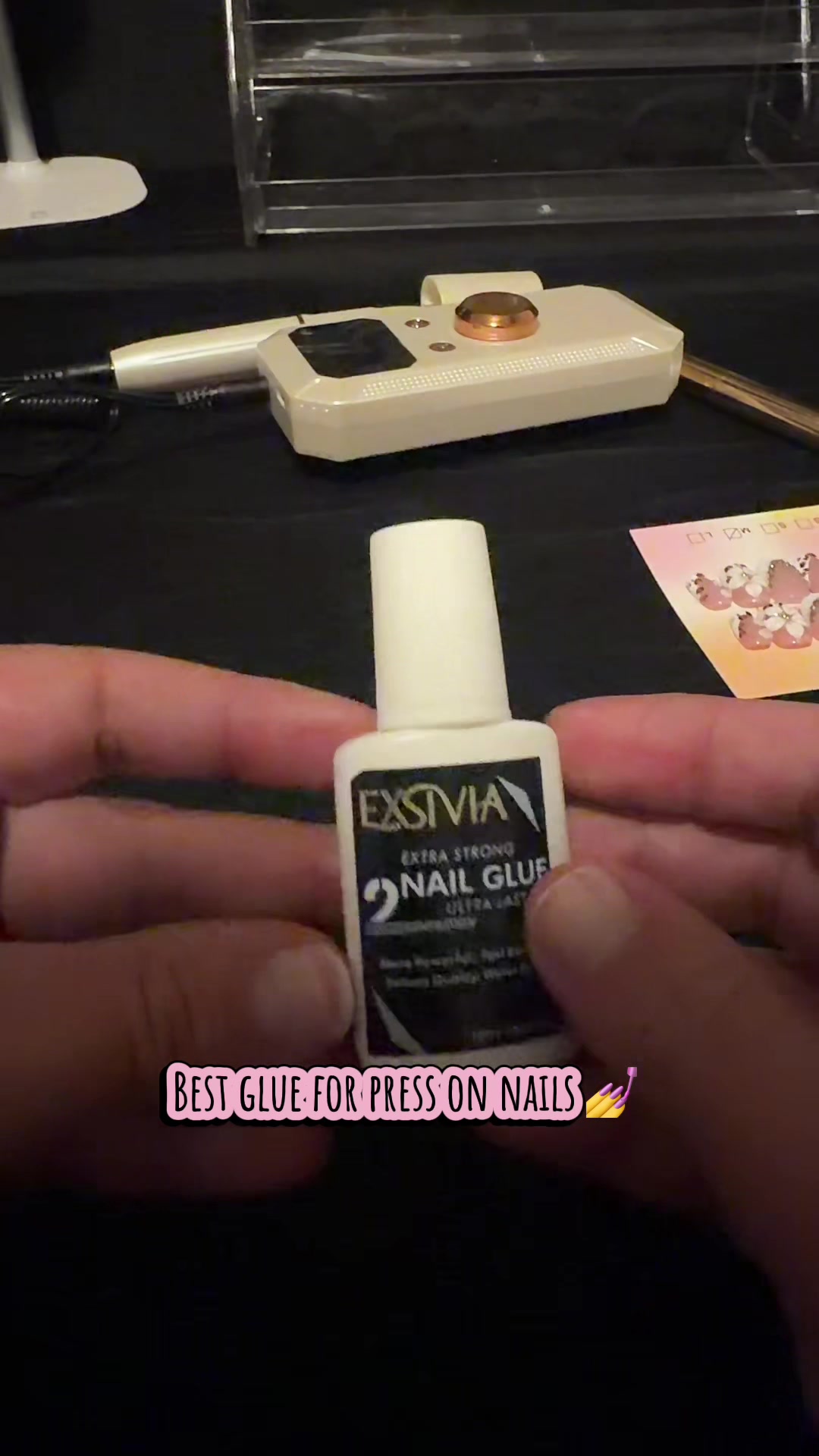 TikTok post by @majikalbeauty3 for Exsivia. Caption reads: [...] #nails💅 #nailtok #pressons @EXSIVIA.
