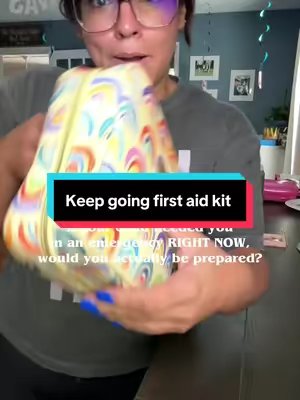 TikTok post by @erinfletchshops for Keep Going First Aid. Caption reads: A mom must have for the house!....