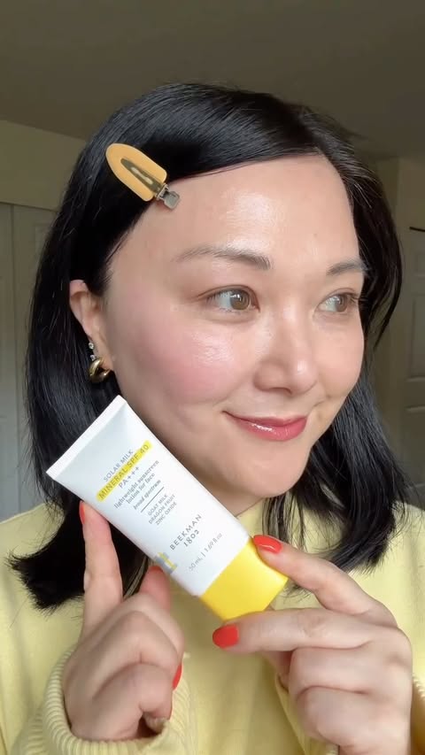 Instagram post by @beautybanchanwithchristykim for Beekman 1802. Caption reads: [...] when all the new sunscreens drop.....