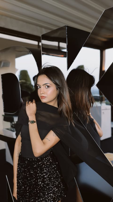 Instagram post by @taranginiii for DKNY. Caption reads: Timeless, but make it now. 🪩 #DKNYPARTNER....