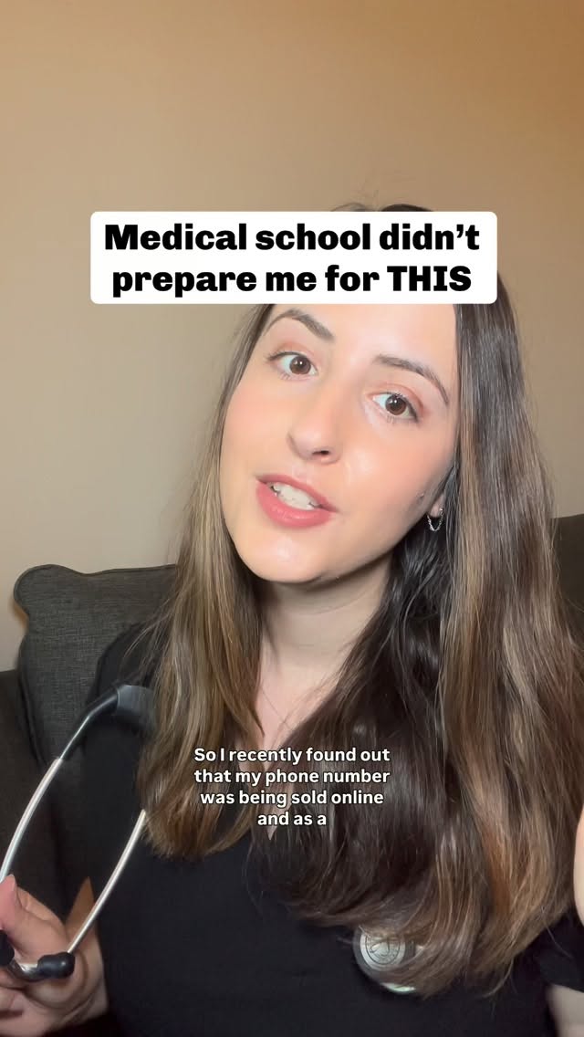 Instagram post by @heykellyellen for DeleteMe. Caption reads: #AD Medical school never taught me THIS... my....
