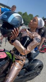 Instagram post by @dystanyspurlock for Suzuki. Caption reads: It’s Race Weekend! Bike Bash at @goracemir I hope....