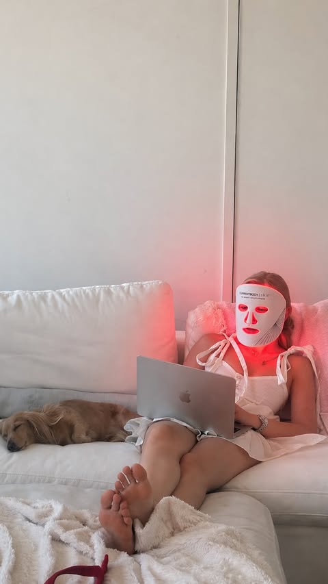 Instagram post by @annatheshum for currentbody. Caption reads: I have consistently used the @currentbody LED mask....