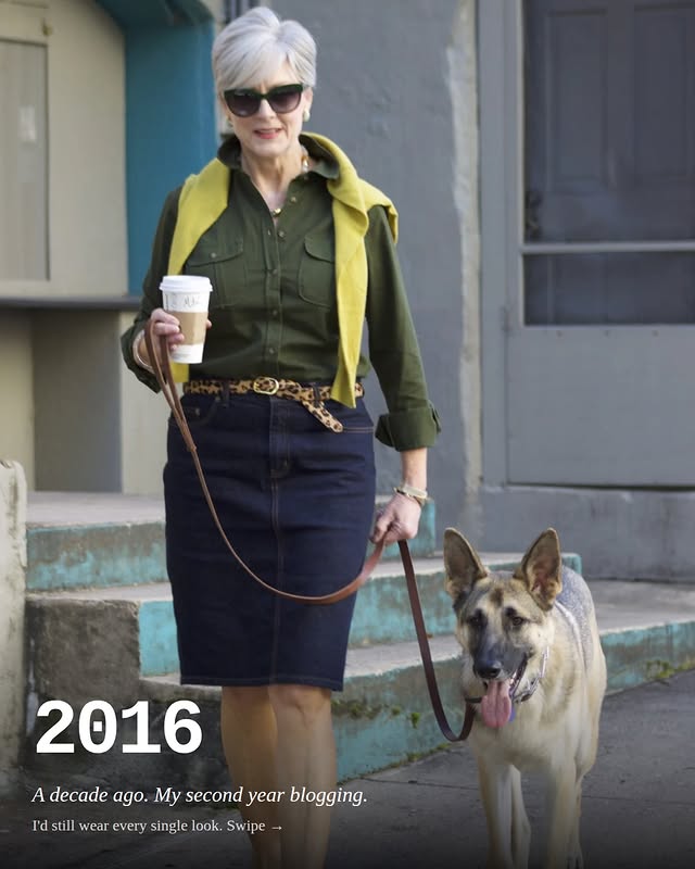 Instagram post by @styleatacertainage for Talbots. Caption reads: [...] from that time was Dress for Success +....