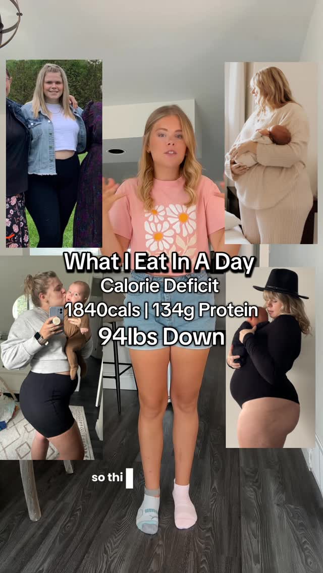 Instagram post by @tinabogey_fit for Organika. Caption reads: What I Eat In A Day
Calorie deficit 
94lbs down!....