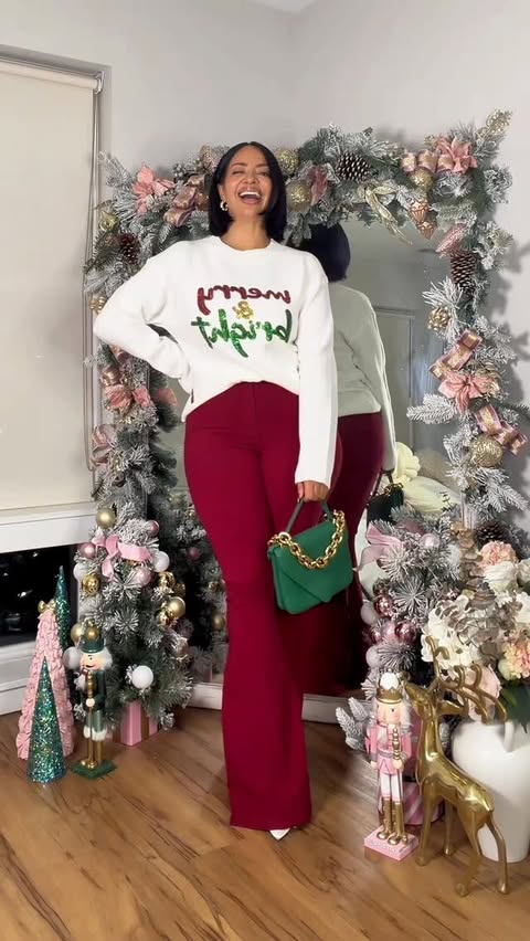 Instagram post by @heyrissyrozay for Willow Boutique. Caption reads: Girls! These burgundy bell bottom jeans are....