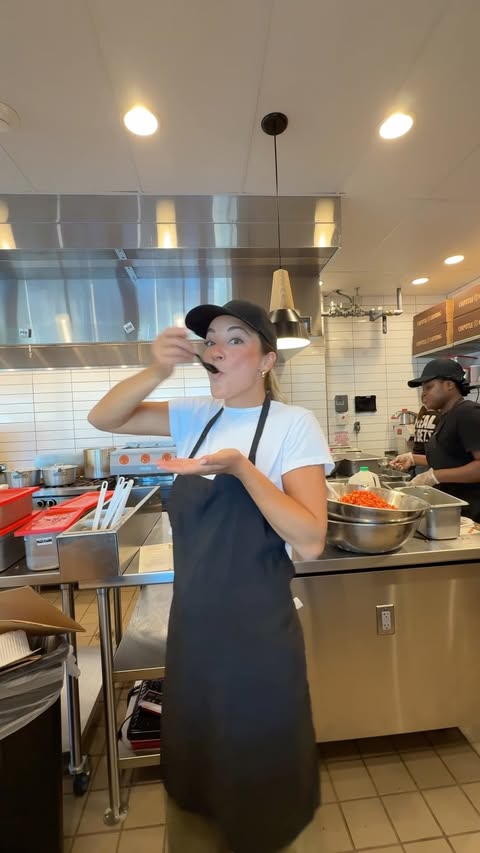 Instagram post by @gretchengeraghty for Chipotle. Caption reads: going behind the scenes with @chipotle was the....