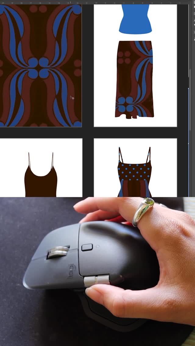 Instagram post by @bypoppy_ for Logitech. Caption reads: Unlock your creative flow 🎨 The @logitech MX....