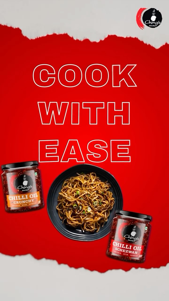 Instagram post by @_.eatfirst._ for Ching's Secret. Caption reads: These Chilli Garlic Noodles are your go-to when....