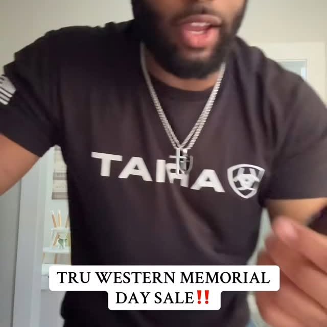 Instagram post by @thetreysawyer for Tru Western. Caption reads: [...] all military and first responders at....