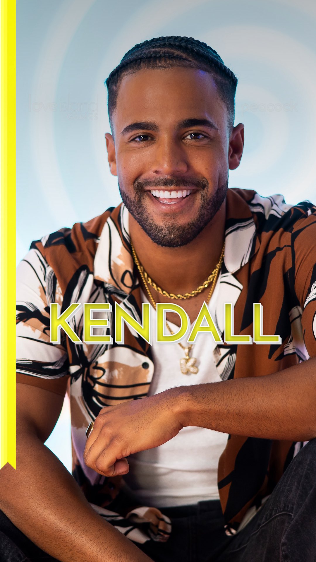 Instagram post by @kendallwashington for Peacock TV. Caption reads: "I love to ____." 🏅 #LoveIslandGames.