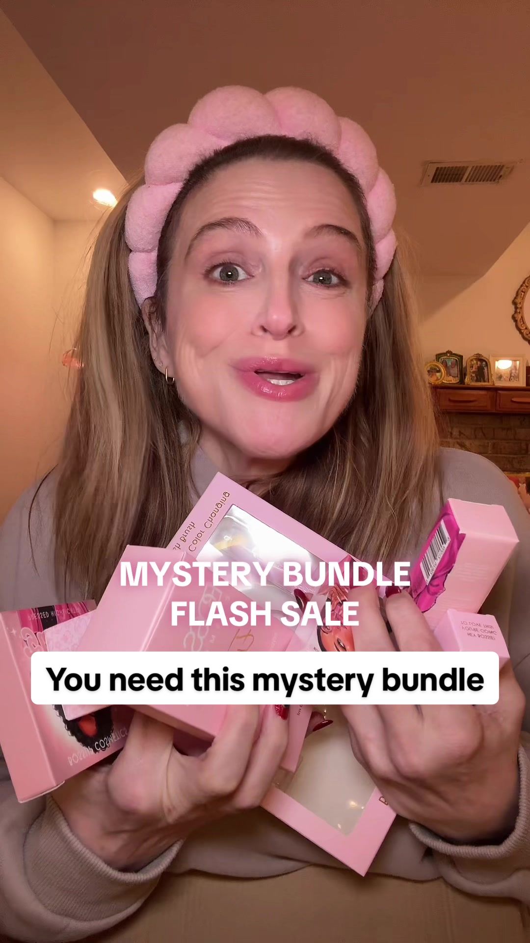 TikTok post by @katasky for BossUp Cosmetics. Caption reads: [...] flash sale and stacking coupons! @BossUp....