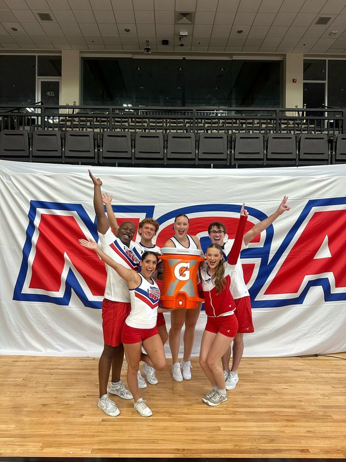 Instagram post by @ncacheer for Varsity Spirit. Caption reads: Today we celebrate #NationalHydrationDay with the....