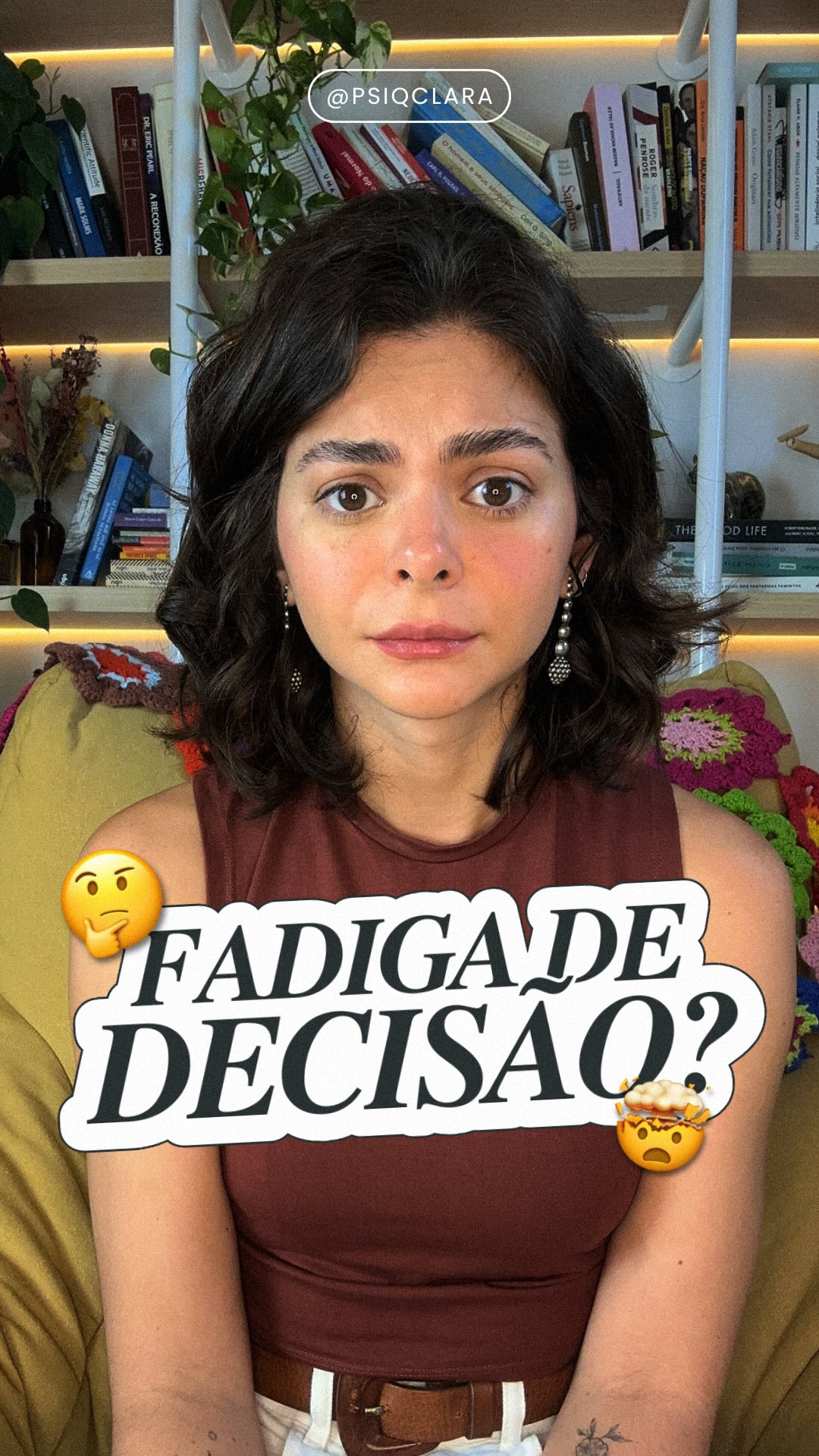 Instagram post by @psiqclara for Insider Store. Caption reads: Seu cérebro gasta MUITA energia para tomar boas....
