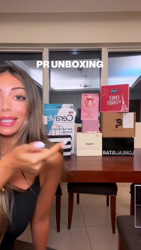 Instagram post by @joelle.chamas for LANO. Caption reads: PR HAUL💗 Follow me for monthly giveaways 🎁.