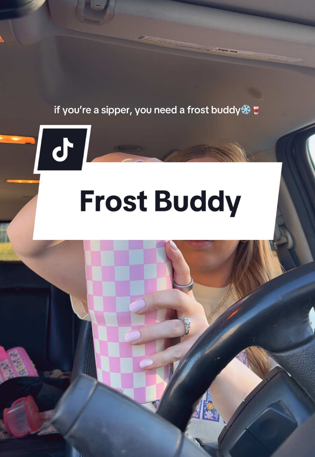 TikTok post by @kwhite0812 for FrostBuddy. Caption reads: [...] a frost buddy sooner!!! @Frost Buddy....