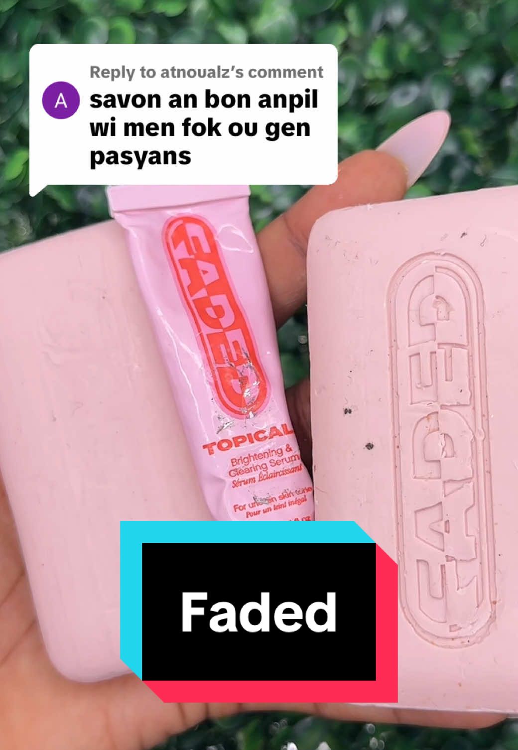 TikTok post by @kemlyneikaa123 for TOPICALS. Caption reads: Replying to @atnoualz @TOPICALS #faded [...].