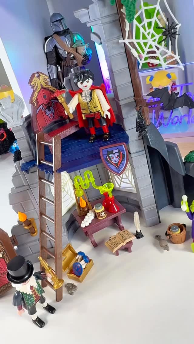 Instagram post by @dreamteamsworld for PLAYMOBIL. Caption reads: Halloween Playmobil Sets! #playmobil #halloween....