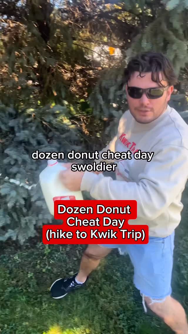 Instagram post by @tommygainzz for Kwik Trip. Caption reads: THE KWIK TRIP BAKE SALE IS NOT A CHOICE!!!! Next....