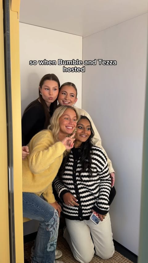 Instagram post by @grace.andrews for Bumble. Caption reads: [...] to approach it. Spending the day with....