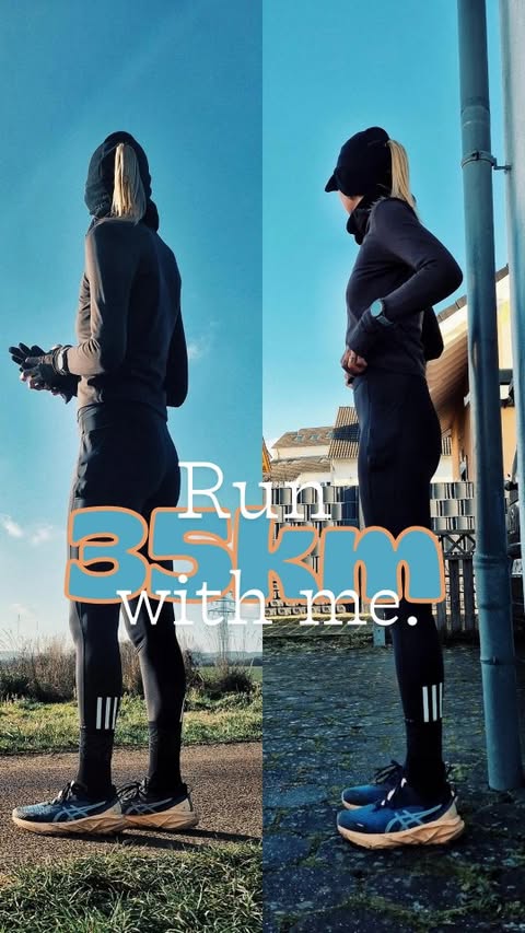 Instagram post by @running_elli.sabeth for Garmin. Caption reads: RUN 35KM WITH ME 🎀
#running #runninggirl #longrun....